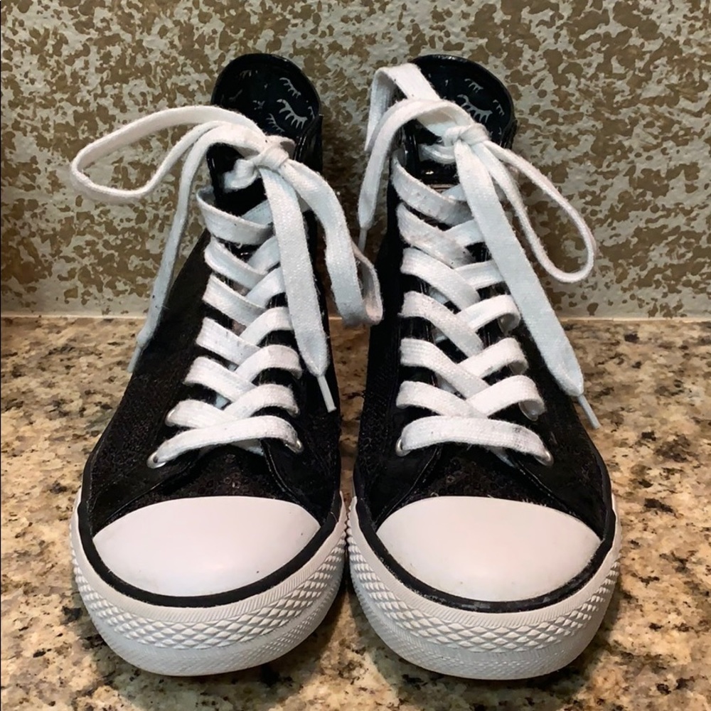 Black sequence high tops